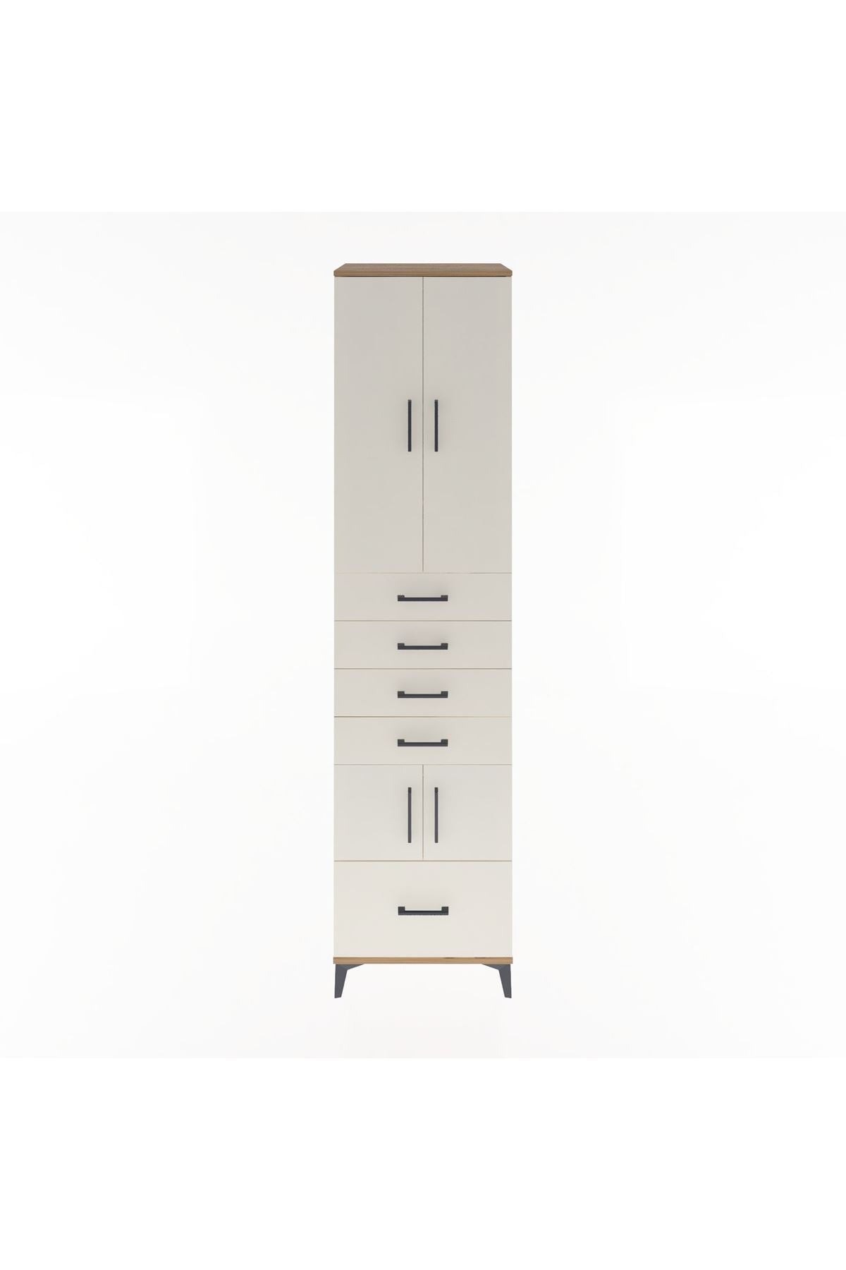 Hyperion Dolap 4 Raflı 5 Çekmeceli 4 Kapaklı 60x44x243 Çam-Aytaşı