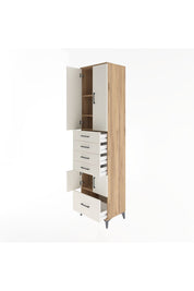 Hyperion Dolap 4 Raflı 5 Çekmeceli 4 Kapaklı 60x44x243 Çam-Aytaşı