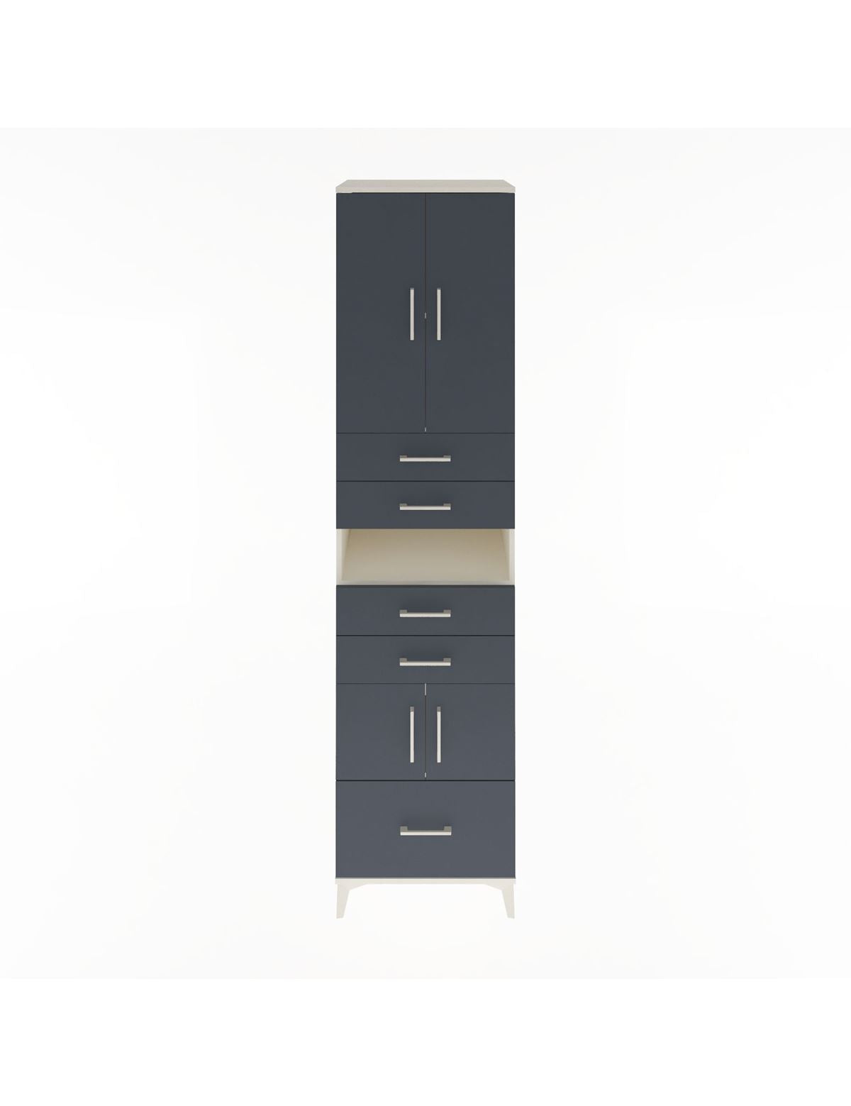 Hyperion Dolap 4 Raflı 5 Çekmeceli 4 Kapaklı 60x44x243 Aytaşı-Antrasit