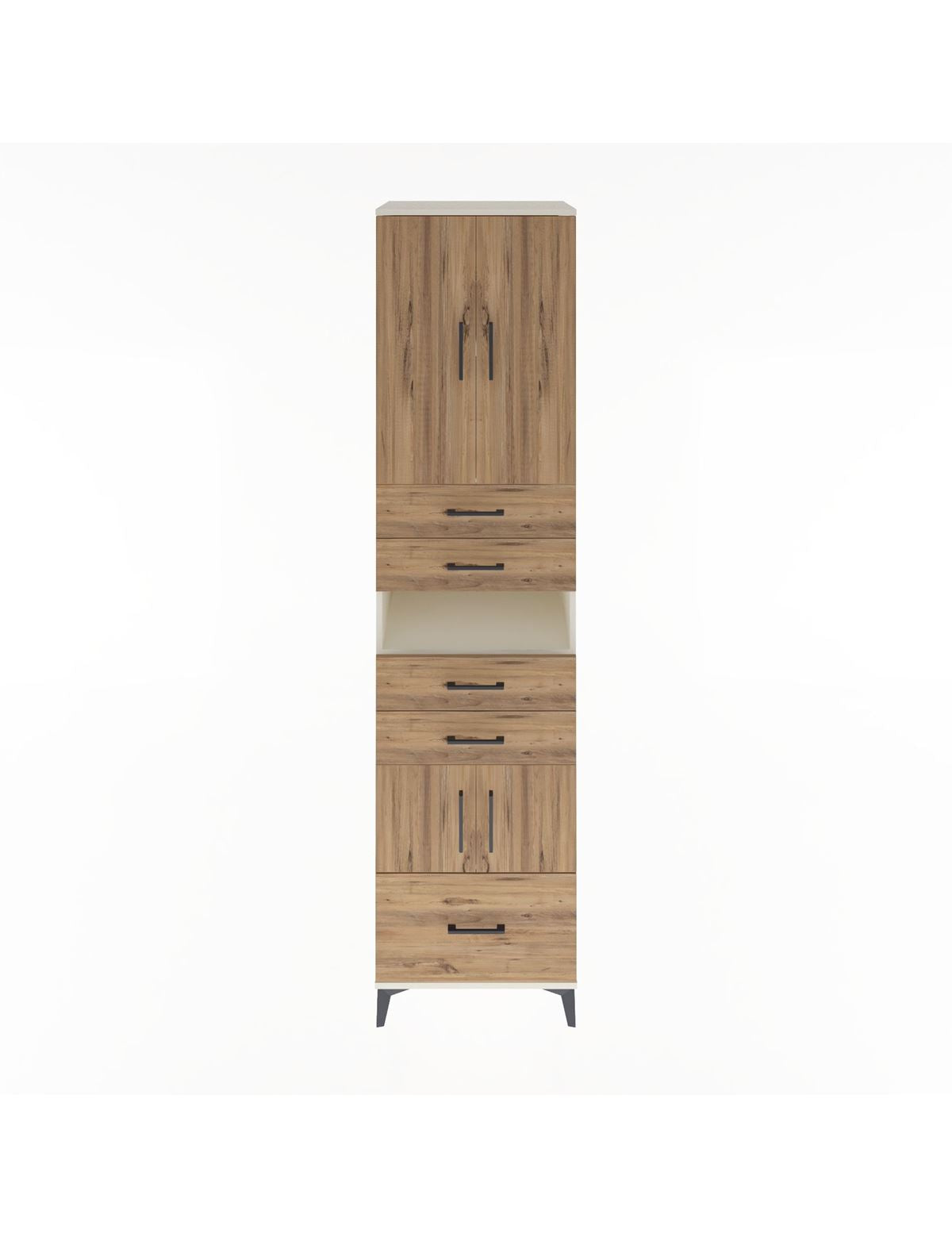 Hyperion Dolap 4 Raflı 5 Çekmeceli 4 Kapaklı 60x44x243 Aytaşı-Çam