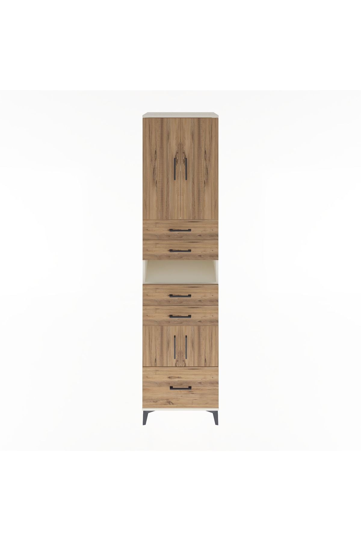 Hyperion Dolap 4 Raflı 5 Çekmeceli 4 Kapaklı 60x44x243 Aytaşı-Çam