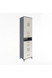 Hyperion Dolap 4 Raflı 5 Çekmeceli 4 Kapaklı 60x44x243 Antrasit-Aytaşı
