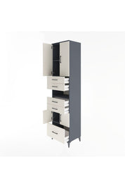 Hyperion Dolap 4 Raflı 5 Çekmeceli 4 Kapaklı 60x44x243 Antrasit-Aytaşı