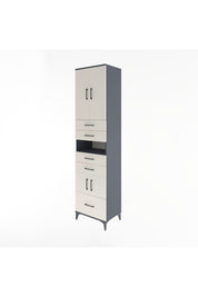 Hyperion Dolap 4 Raflı 5 Çekmeceli 4 Kapaklı 60x44x243 Antrasit-Aytaşı