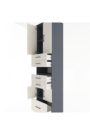 Hyperion Dolap 4 Raflı 5 Çekmeceli 4 Kapaklı 60x44x243 Antrasit-Aytaşı