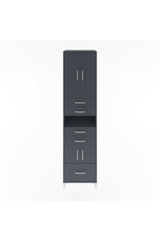 Hyperion Dolap 4 Raflı 5 Çekmeceli 4 Kapaklı 60x44x243 Antrasit-Antrasit