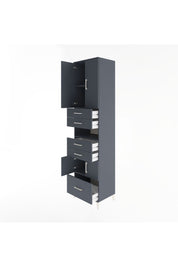 Hyperion Dolap 4 Raflı 5 Çekmeceli 4 Kapaklı 60x44x243 Antrasit-Antrasit