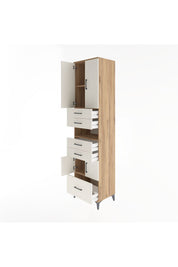 Hyperion Dolap 4 Raflı 5 Çekmeceli 4 Kapaklı 60x44x243 Çam-Aytaşı