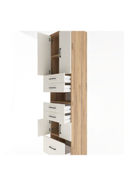 Hyperion Dolap 4 Raflı 5 Çekmeceli 4 Kapaklı 60x44x243 Çam-Aytaşı