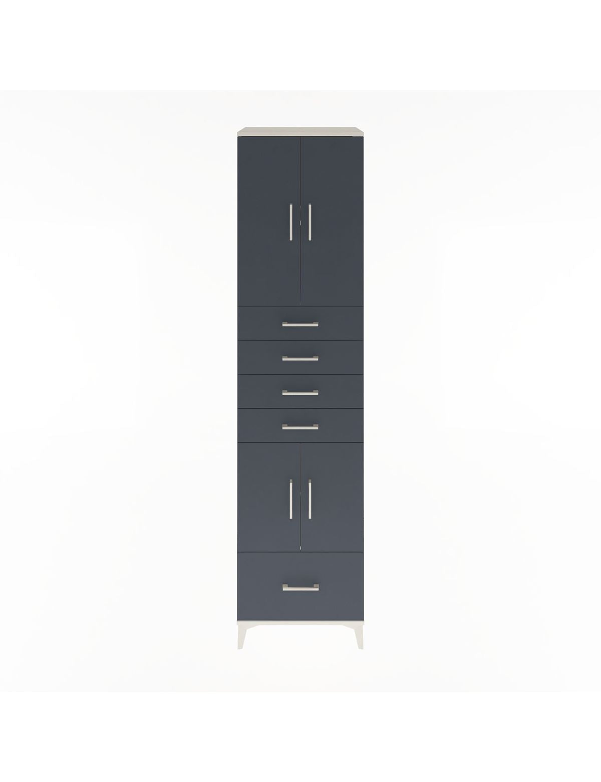 Hyperion Dolap 4 Raflı 5 Çekmeceli 4 Kapaklı 60x44x243 Aytaşı-Antrasit