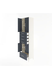 Hyperion Dolap 4 Raflı 5 Çekmeceli 4 Kapaklı 60x44x243 Aytaşı-Antrasit