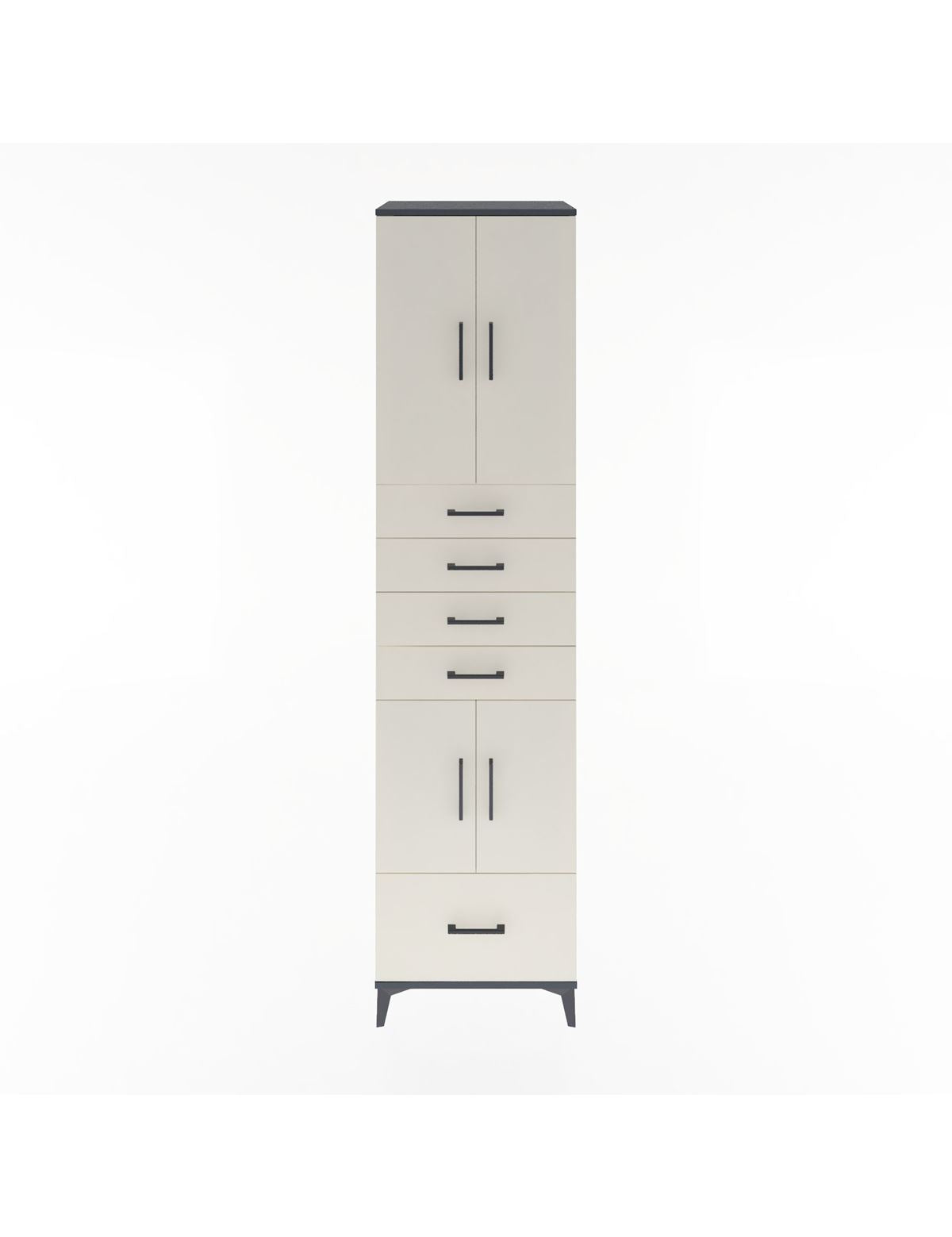 Hyperion Dolap 4 Raflı 5 Çekmeceli 4 Kapaklı 60x44x243 Antrasit-Aytaşı