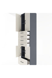 Hyperion Dolap 4 Raflı 5 Çekmeceli 4 Kapaklı 60x44x243 Antrasit-Aytaşı