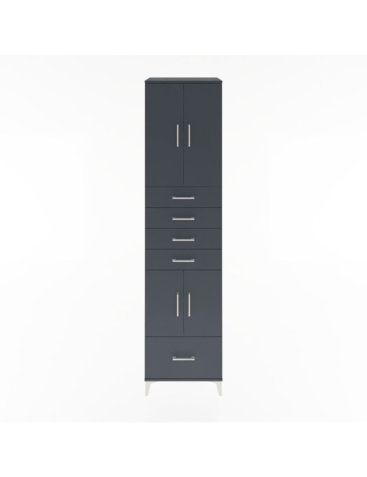 Hyperion Dolap 4 Raflı 5 Çekmeceli 4 Kapaklı 60x44x243 Antrasit-Antrasit