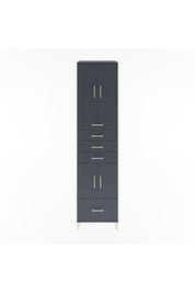 Hyperion Dolap 4 Raflı 5 Çekmeceli 4 Kapaklı 60x44x243 Antrasit-Antrasit