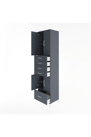 Hyperion Dolap 4 Raflı 5 Çekmeceli 4 Kapaklı 60x44x243 Antrasit-Antrasit