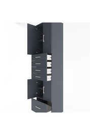 Hyperion Dolap 4 Raflı 5 Çekmeceli 4 Kapaklı 60x44x243 Antrasit-Antrasit