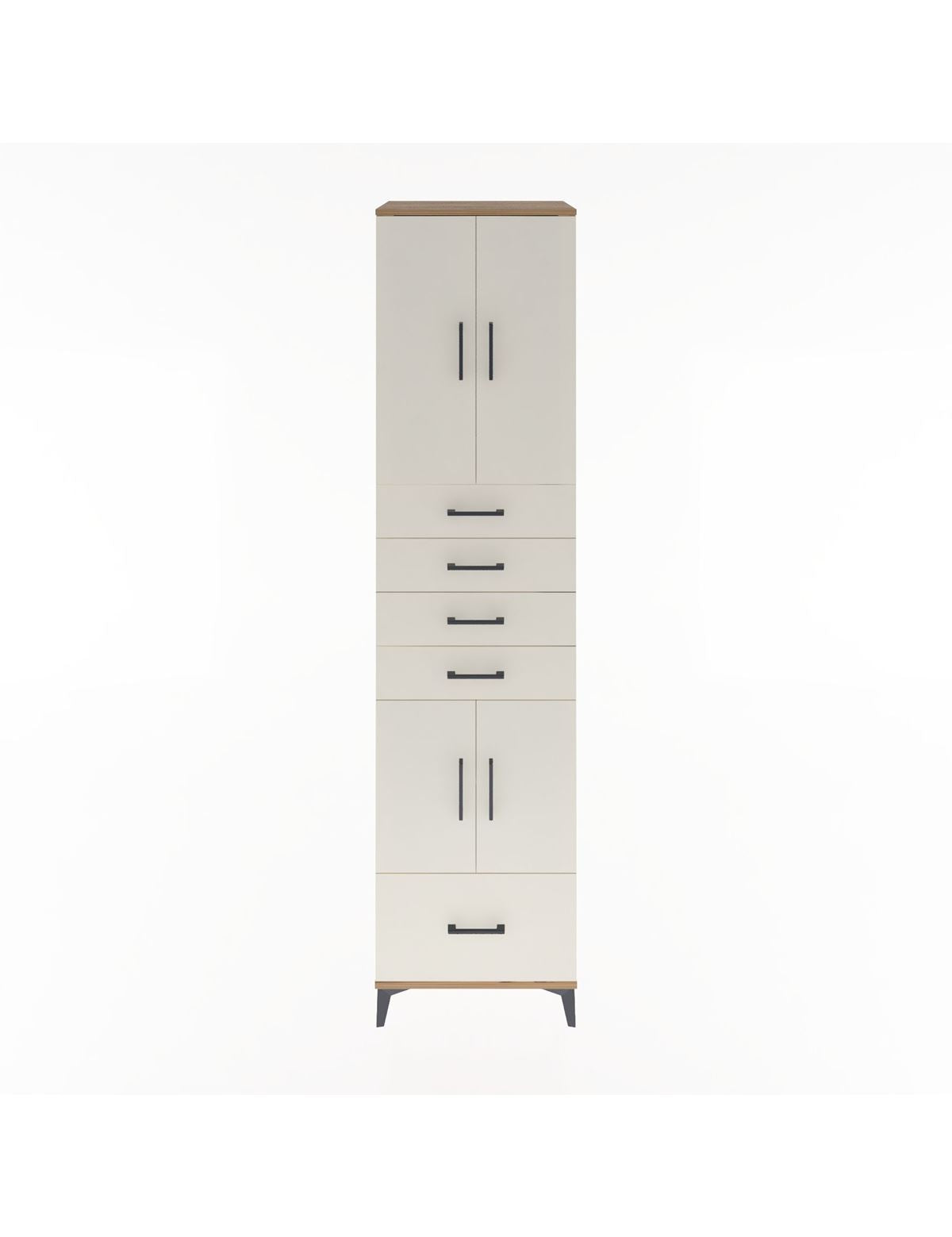 Hyperion Dolap 4 Raflı 5 Çekmeceli 4 Kapaklı 60x44x243 Çam-Aytaşı