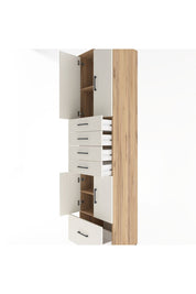 Hyperion Dolap 4 Raflı 5 Çekmeceli 4 Kapaklı 60x44x243 Çam-Aytaşı