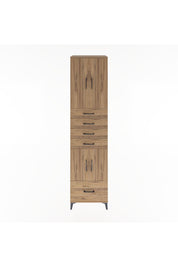 Hyperion Dolap 4 Raflı 5 Çekmeceli 4 Kapaklı 60x44x243 Çam-Çam