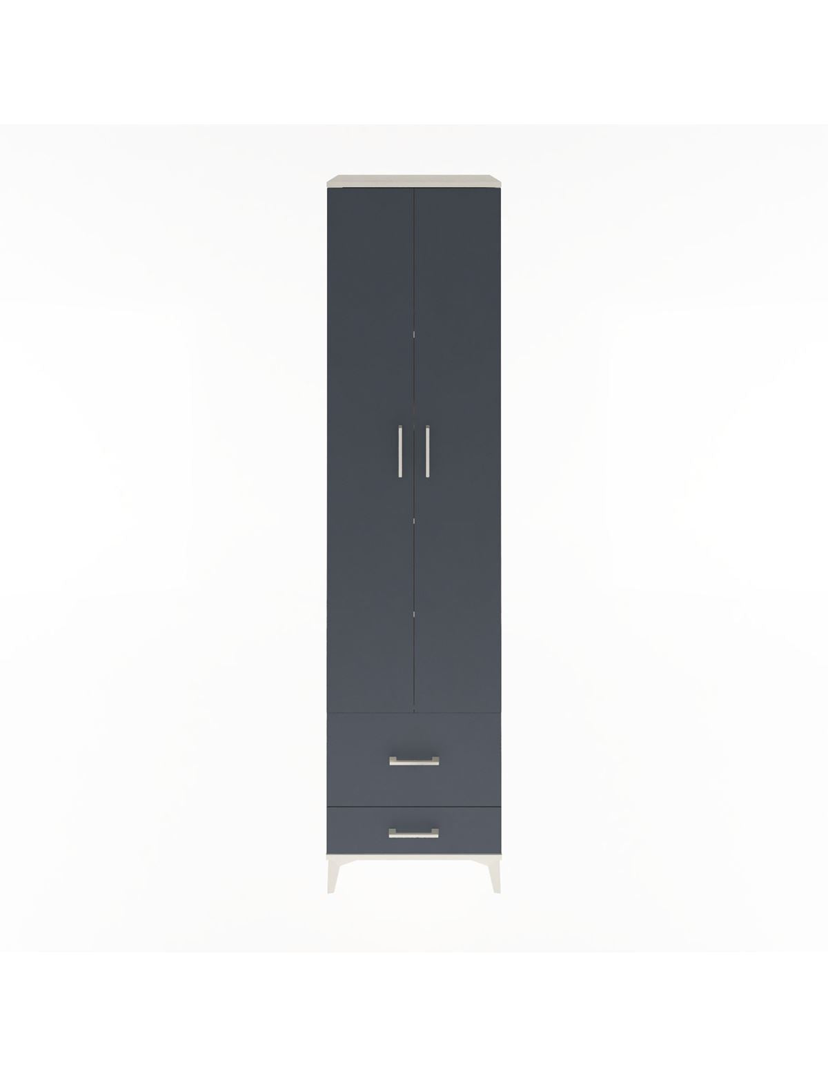 Hyperion Dolap 5 Raflı 2 Çekmeceli 2 Kapaklı 60x44x243 Aytaşı-Antrasit