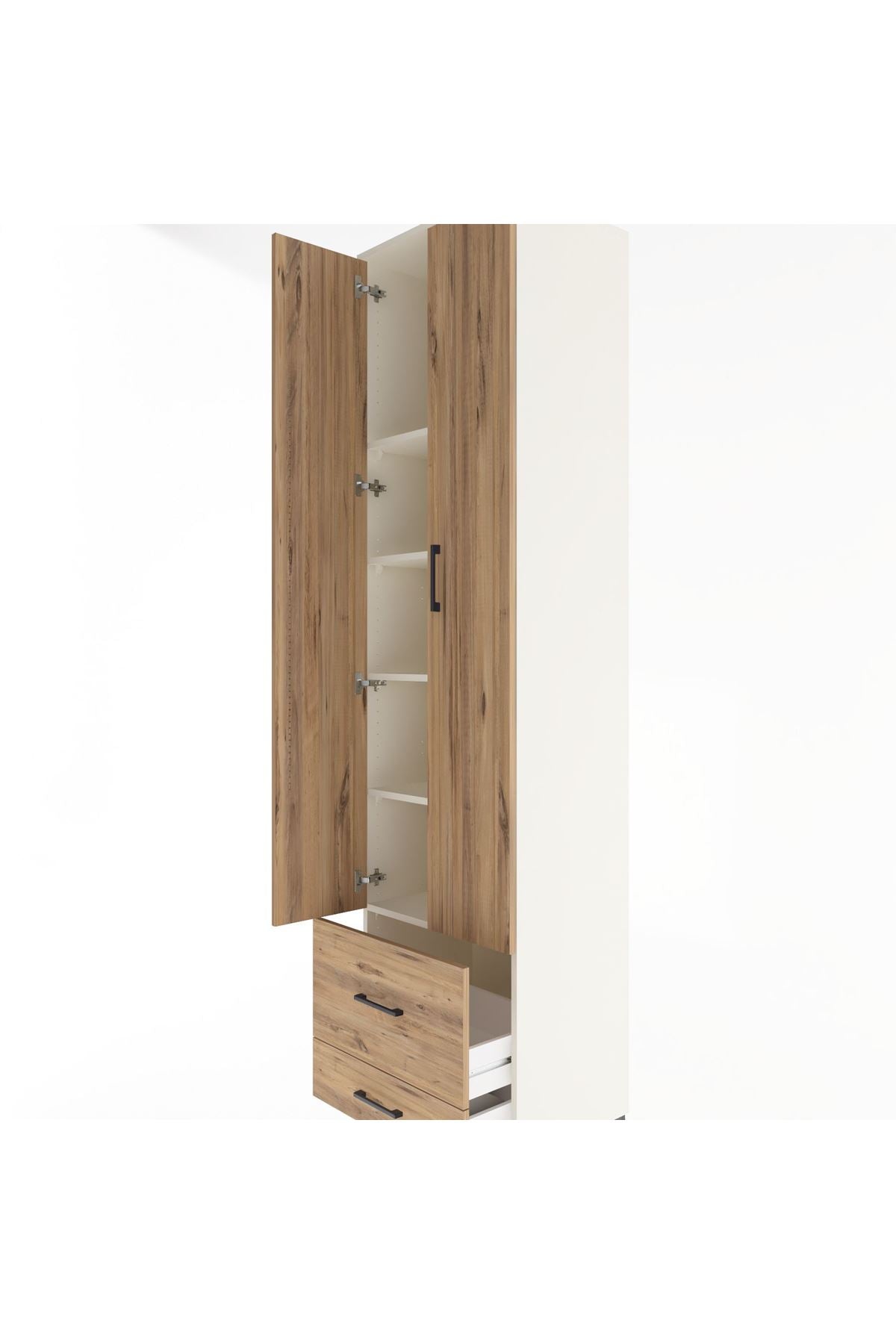 Hyperion Dolap 5 Raflı 2 Çekmeceli 2 Kapaklı 60x44x243 Aytaşı-Çam