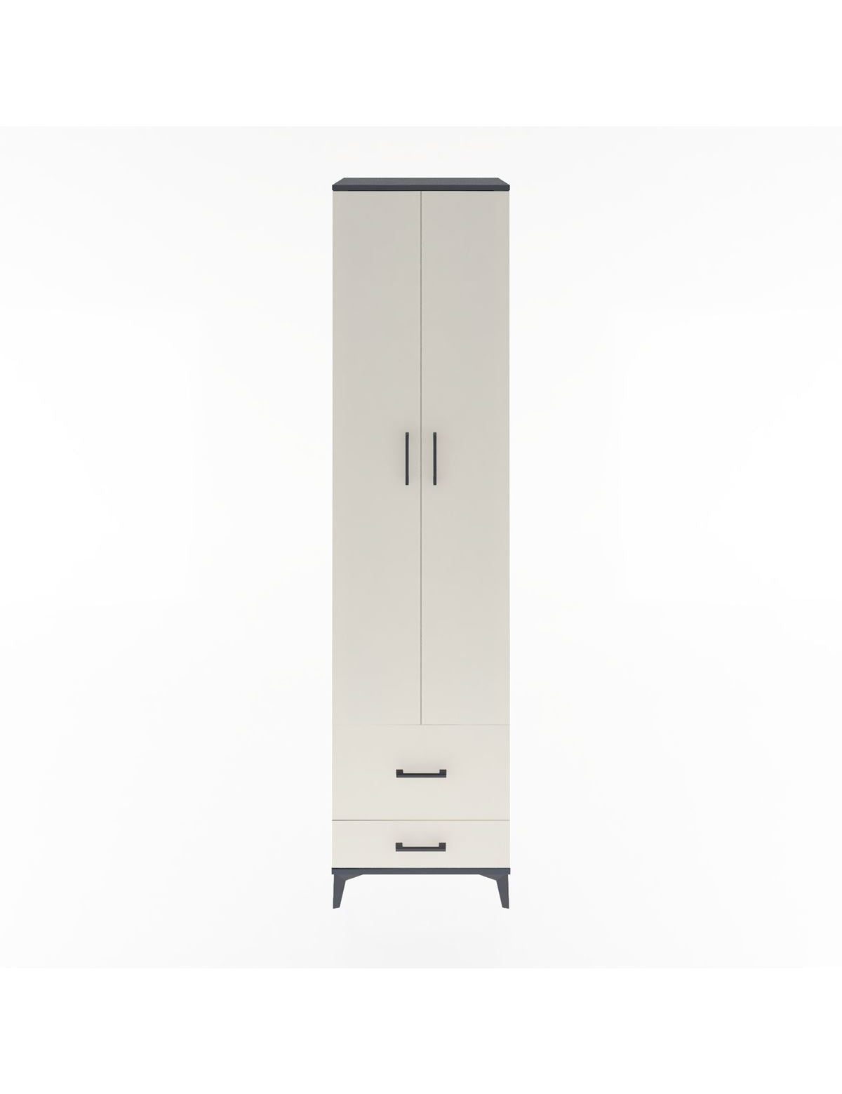 Hyperion Dolap 5 Raflı 2 Çekmeceli 2 Kapaklı 60x44x243 Antrasit-Aytaşı