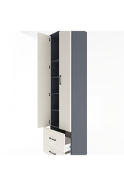 Hyperion Dolap 5 Raflı 2 Çekmeceli 2 Kapaklı 60x44x243 Antrasit-Aytaşı