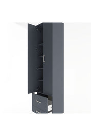 Hyperion Dolap 5 Raflı 2 Çekmeceli 2 Kapaklı 60x44x243 Antrasit-Antrasit