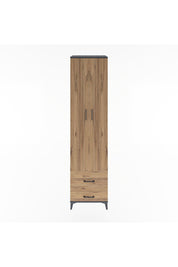 Hyperion Dolap 5 Raflı 2 Çekmeceli 2 Kapaklı 60x44x243 Antrasit-Çam