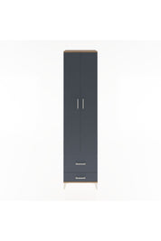 Hyperion Dolap 5 Raflı 2 Çekmeceli 2 Kapaklı 60x44x243 Çam-Antrasit