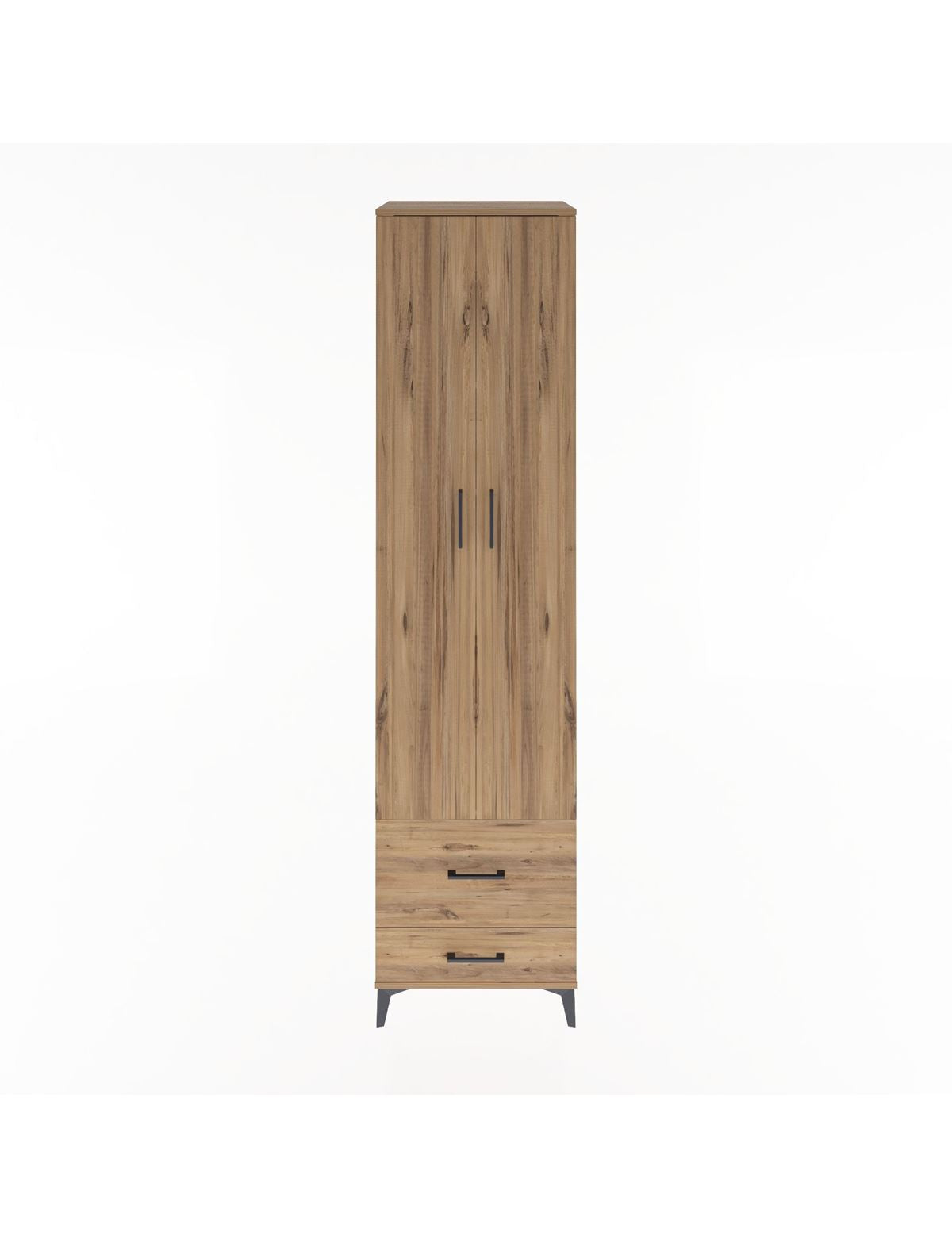 Hyperion Dolap 5 Raflı 2 Çekmeceli 2 Kapaklı 60x44x243 Çam-Çam