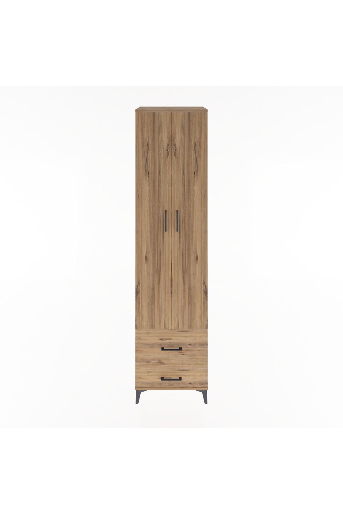 Hyperion Dolap 5 Raflı 2 Çekmeceli 2 Kapaklı 60x44x243 Çam-Çam