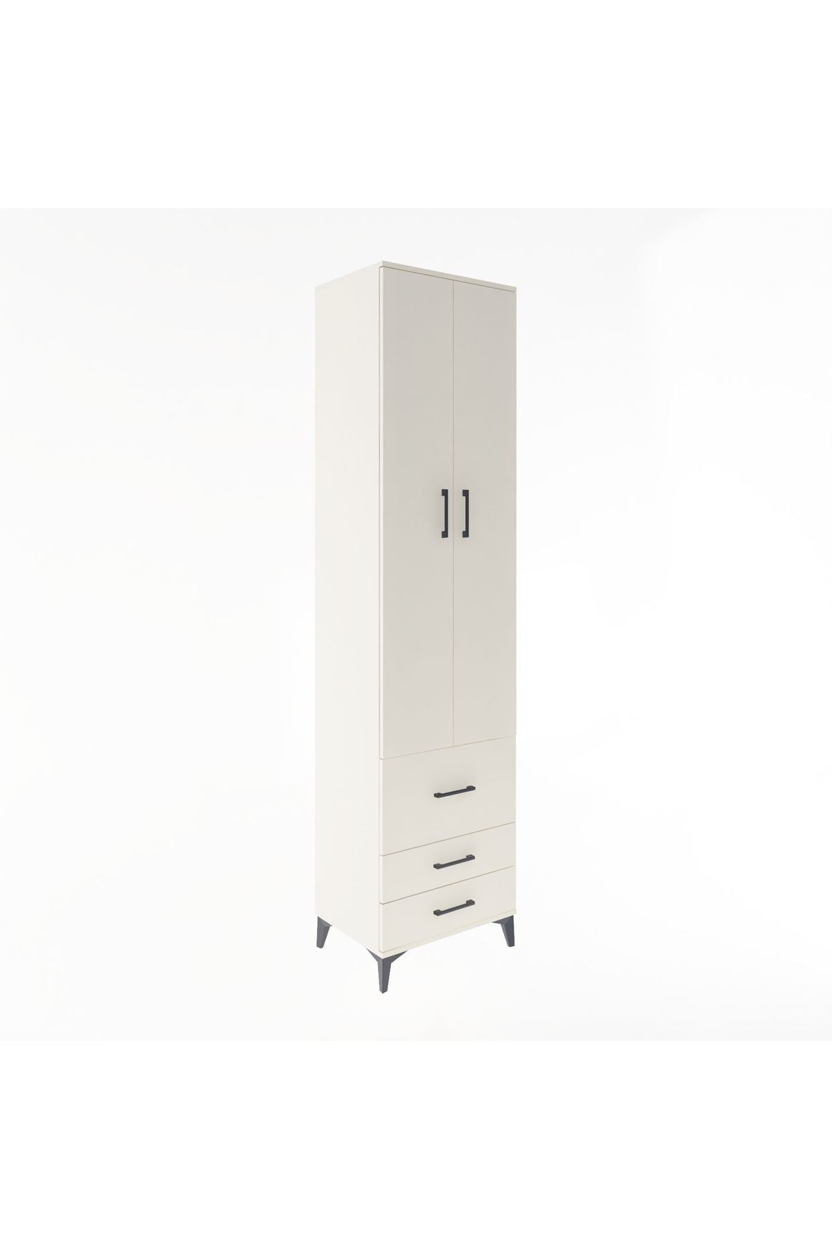 Hyperion Dolap 5 Raflı 3 Çekmeceli 2 Kapaklı 60x44x243 Aytaşı-Aytaşı