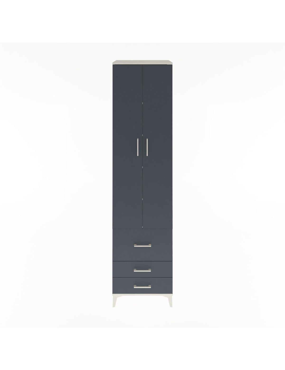 Hyperion Dolap 5 Raflı 3 Çekmeceli 2 Kapaklı 60x44x243 Aytaşı-Antrasit