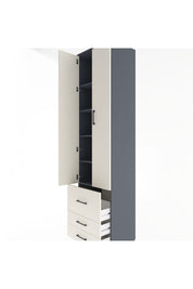 Hyperion Dolap 5 Raflı 3 Çekmeceli 2 Kapaklı 60x44x243 Antrasit-Aytaşı
