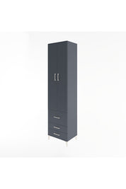 Hyperion Dolap 5 Raflı 3 Çekmeceli 2 Kapaklı 60x44x243 Antrasit-Antrasit