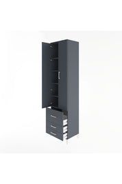 Hyperion Dolap 5 Raflı 3 Çekmeceli 2 Kapaklı 60x44x243 Antrasit-Antrasit