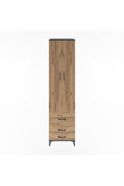 Hyperion Dolap 5 Raflı 3 Çekmeceli 2 Kapaklı 60x44x243 Antrasit-Çam