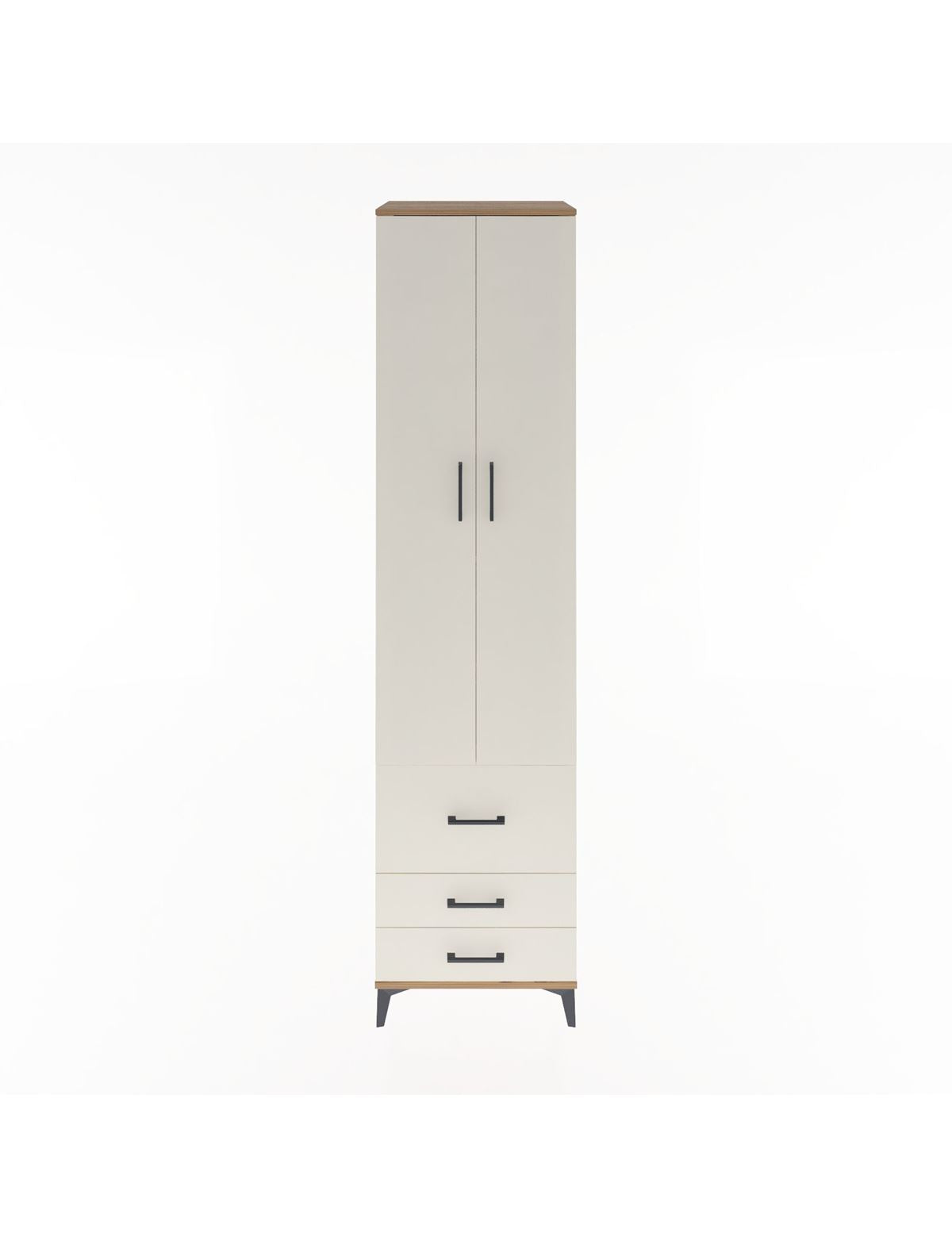 Hyperion Dolap 5 Raflı 3 Çekmeceli 2 Kapaklı 60x44x243 Çam-Aytaşı