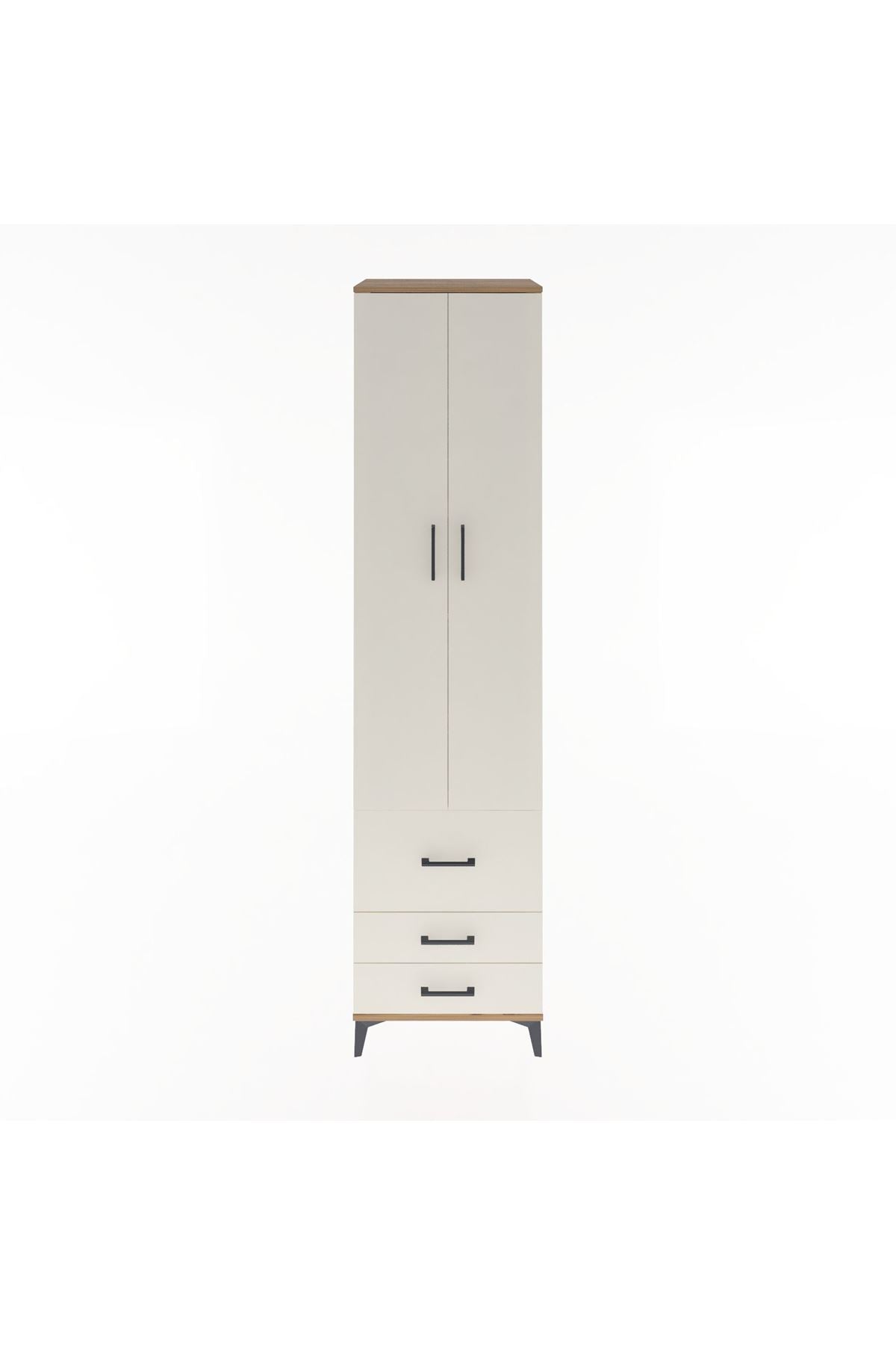 Hyperion Dolap 5 Raflı 3 Çekmeceli 2 Kapaklı 60x44x243 Çam-Aytaşı