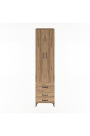 Hyperion Dolap 5 Raflı 3 Çekmeceli 2 Kapaklı 60x44x243 Çam-Çam