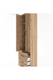 Hyperion Dolap 5 Raflı 3 Çekmeceli 2 Kapaklı 60x44x243 Çam-Çam