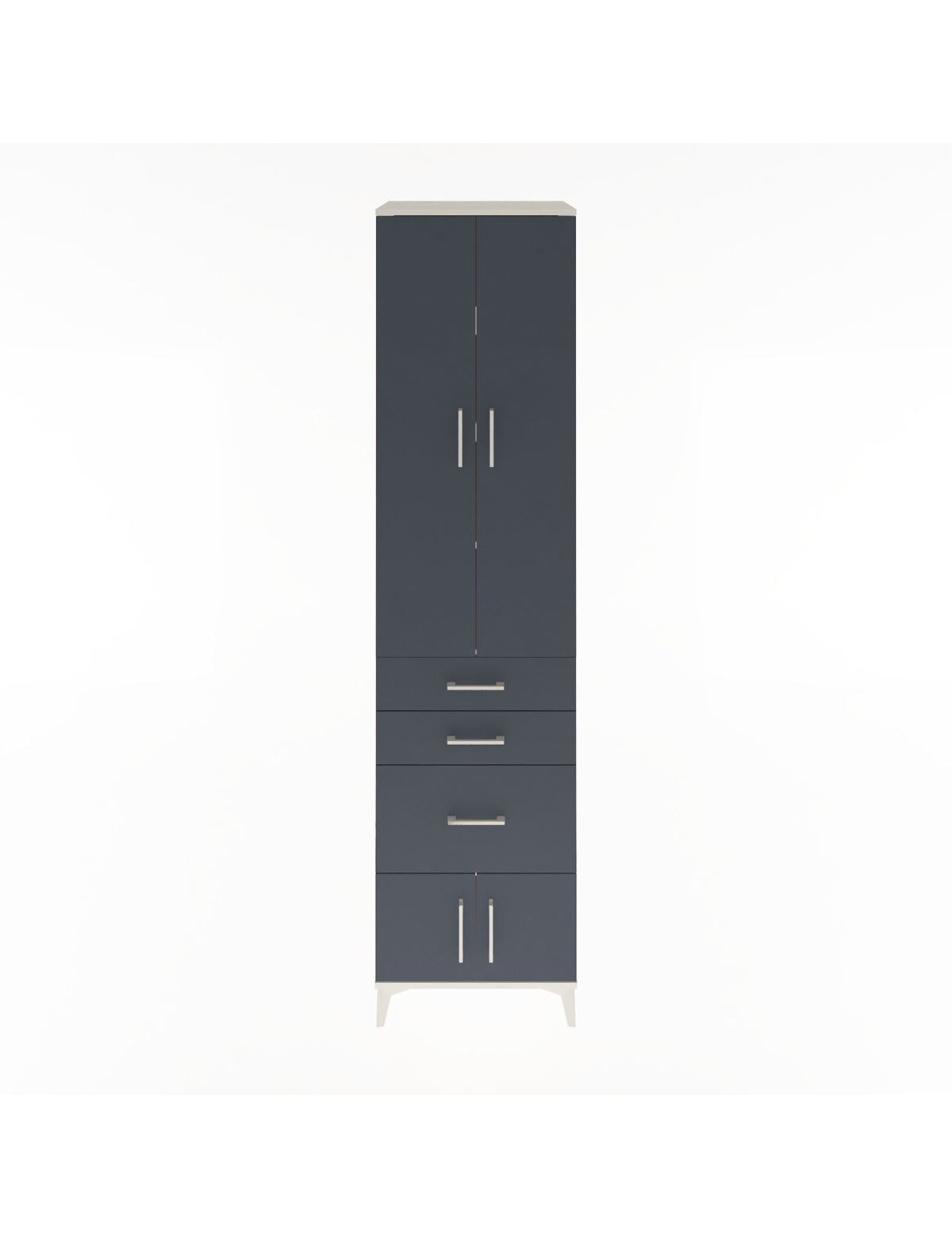 Hyperion Dolap 4 Raflı 3 Çekmeceli 4 Kapaklı 60x44x243 Aytaşı-Antrasit