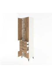 Hyperion Dolap 4 Raflı 3 Çekmeceli 4 Kapaklı 60x44x243 Aytaşı-Çam