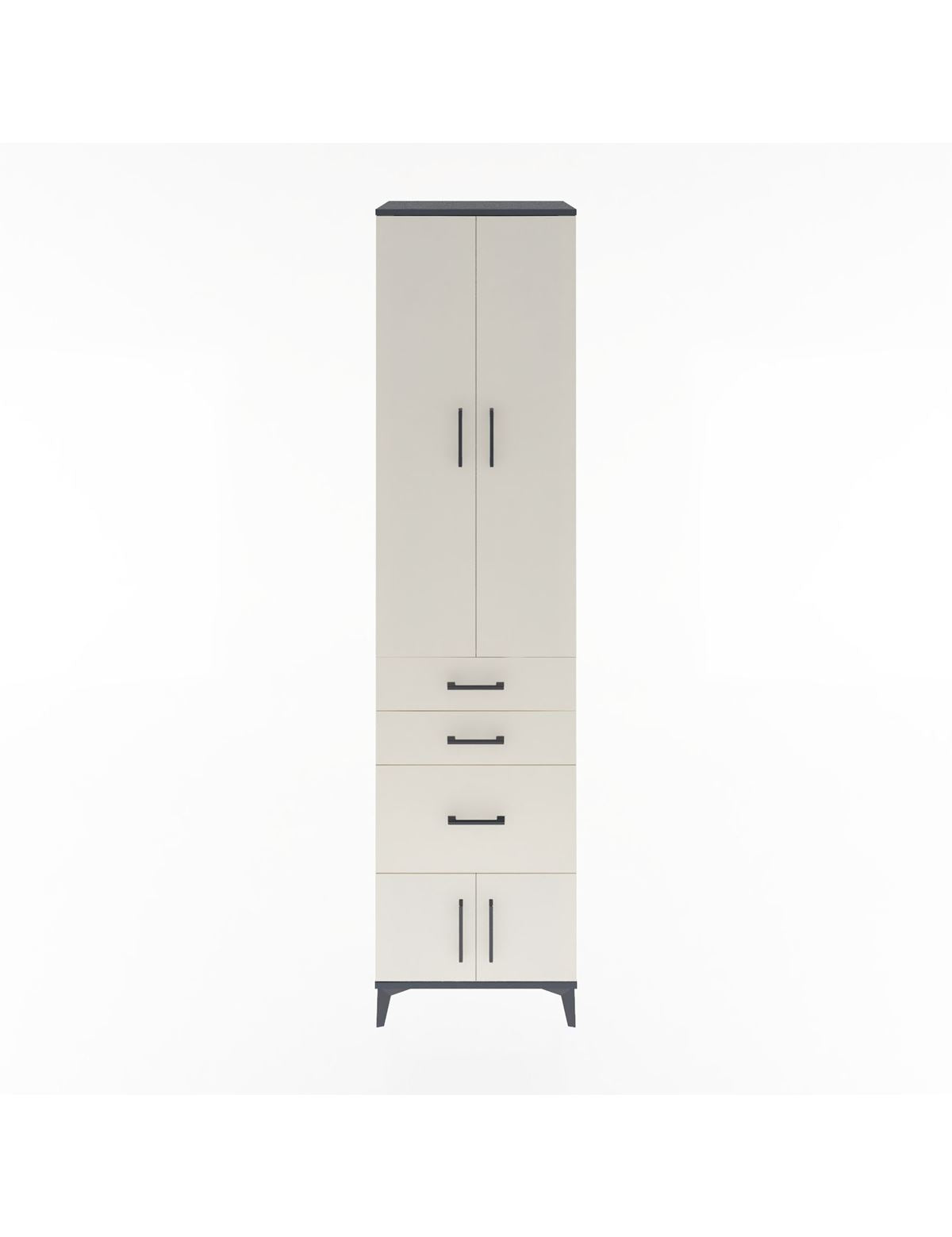 Hyperion Dolap 4 Raflı 3 Çekmeceli 4 Kapaklı 60x44x243 Antrasit-Aytaşı