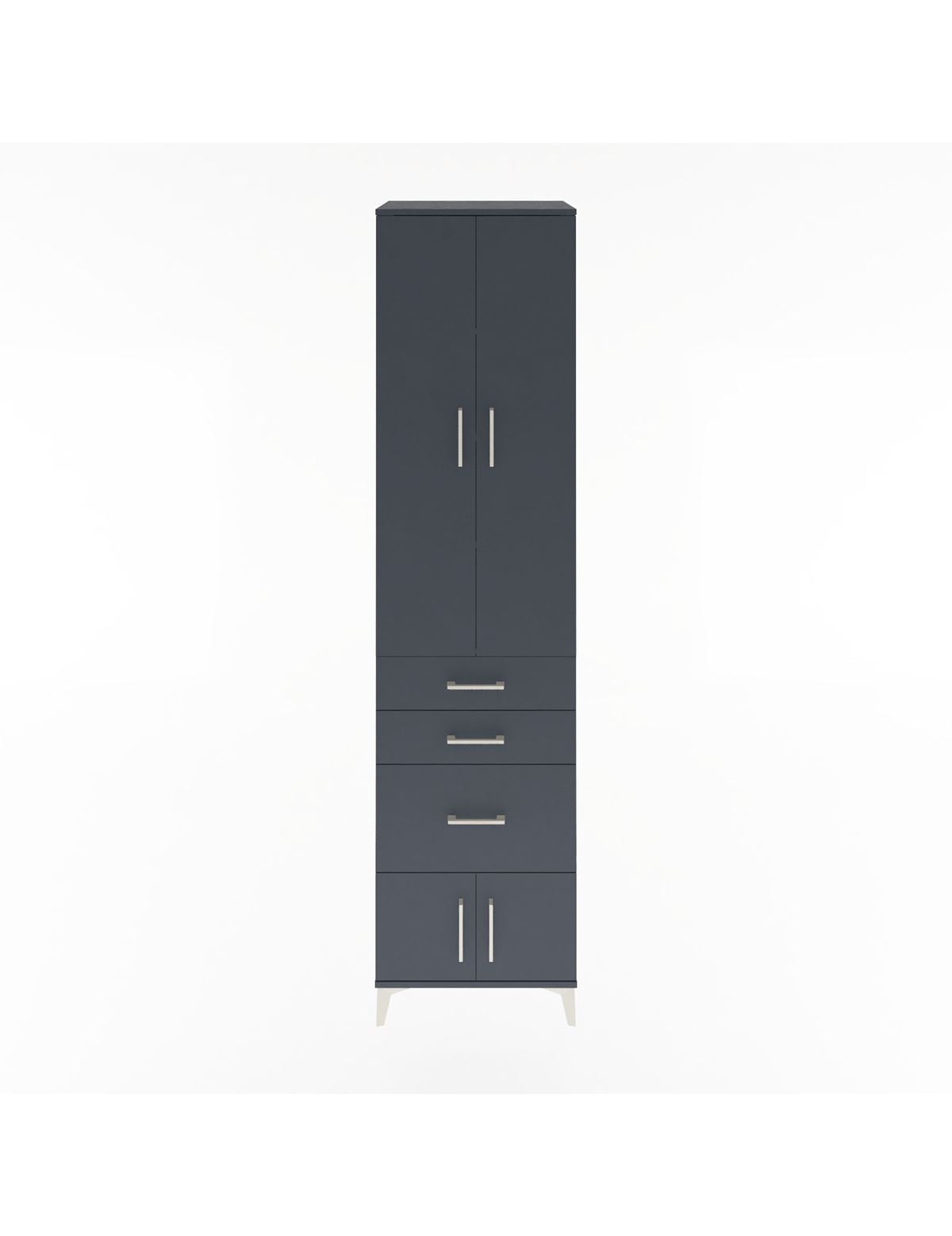 Hyperion Dolap 4 Raflı 3 Çekmeceli 4 Kapaklı 60x44x243 Antrasit-Antrasit