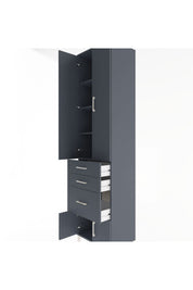 Hyperion Dolap 4 Raflı 3 Çekmeceli 4 Kapaklı 60x44x243 Antrasit-Antrasit