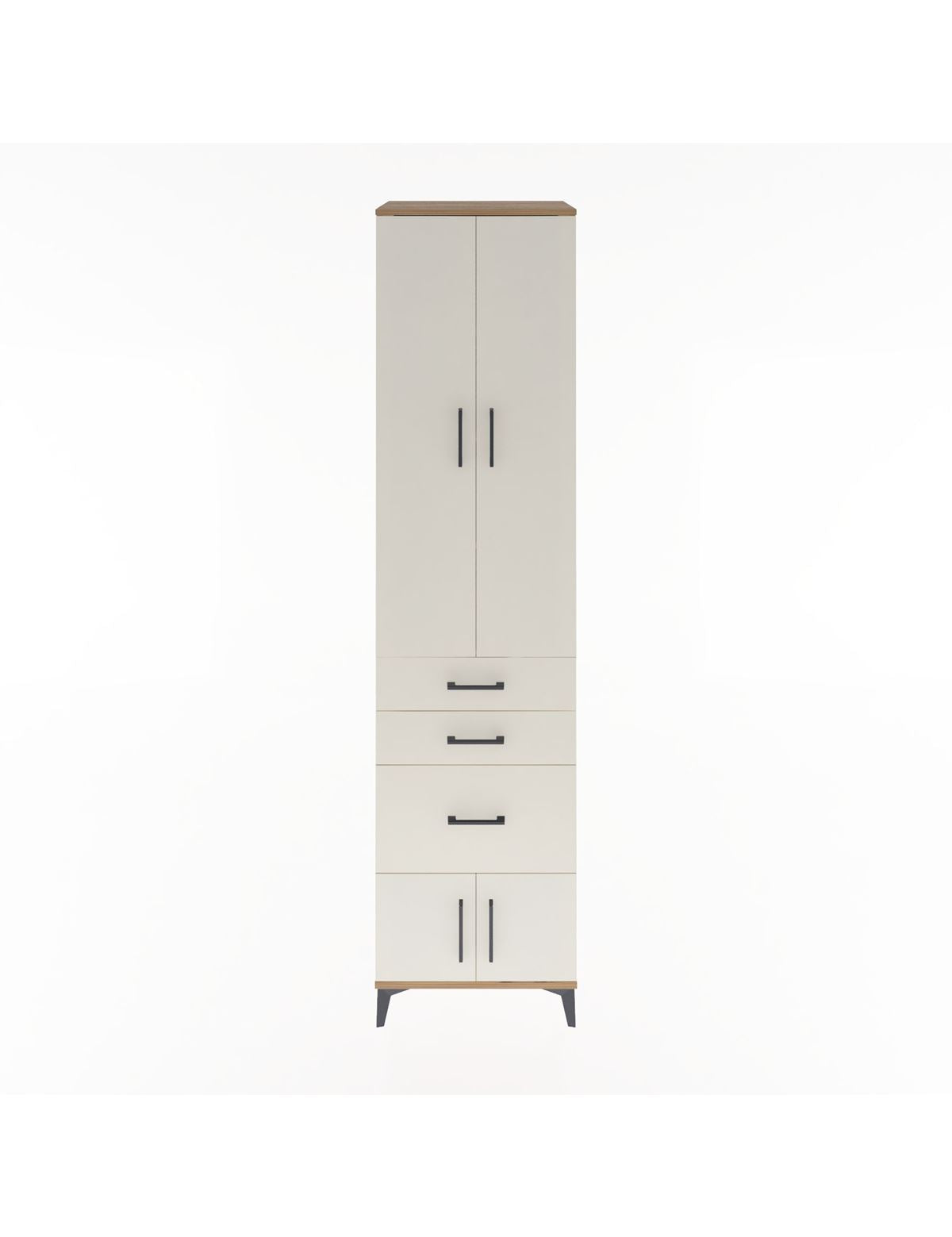 Hyperion Dolap 4 Raflı 3 Çekmeceli 4 Kapaklı 60x44x243 Çam-Aytaşı