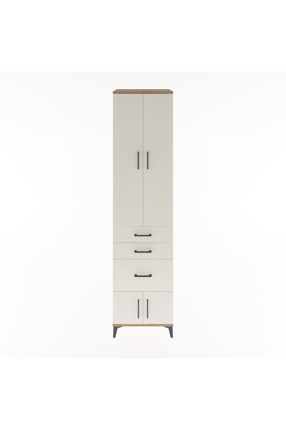 Hyperion Dolap 4 Raflı 3 Çekmeceli 4 Kapaklı 60x44x243 Çam-Aytaşı